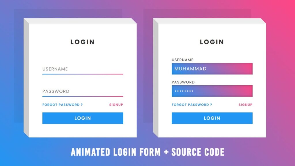 Animated Login Page using Html and CSS | Floating Placeholder Text Animation