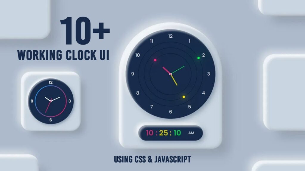 13 Amazing Working Clock Design using CSS & Javascript