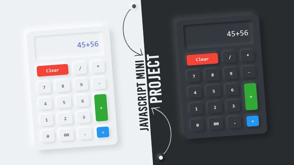 Neumorphism Calculator using Html CSS & Javascript | Mini Project | Simple Calculator with Dark Mode